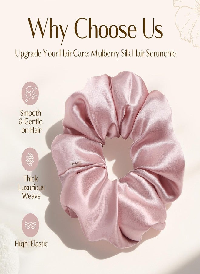 Yanibest 100% Mulberry Silk Scrunchies for Hair Care, No Damage Silk Hair Ties for Women and Girls 6 pcs, Classic - Image 4